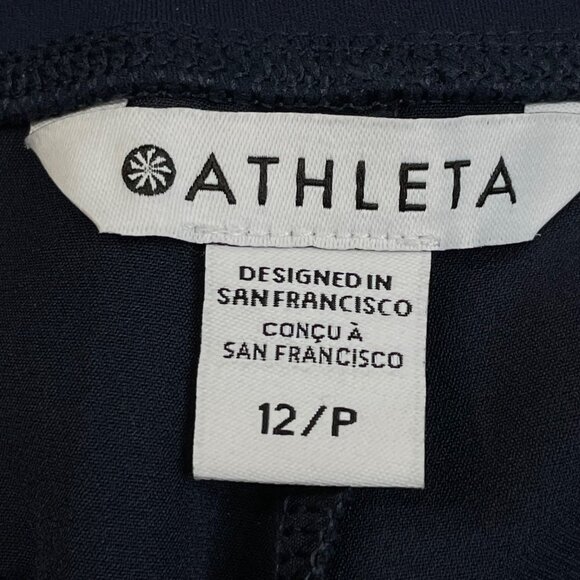 Athleta Endless High Rise Trouser Pant Navy Blue Womens 12 Petite - Picture 5 of 10